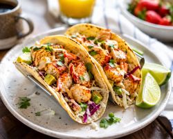 Bánh Taco tôm hùm cho bữa sáng cuối tuần