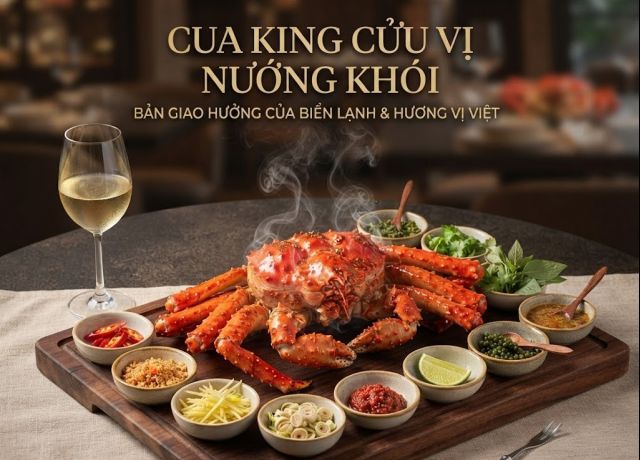Cua King cửu vị nướng khói – Bản giao hưởng của biển lạnh & hương vị Việt